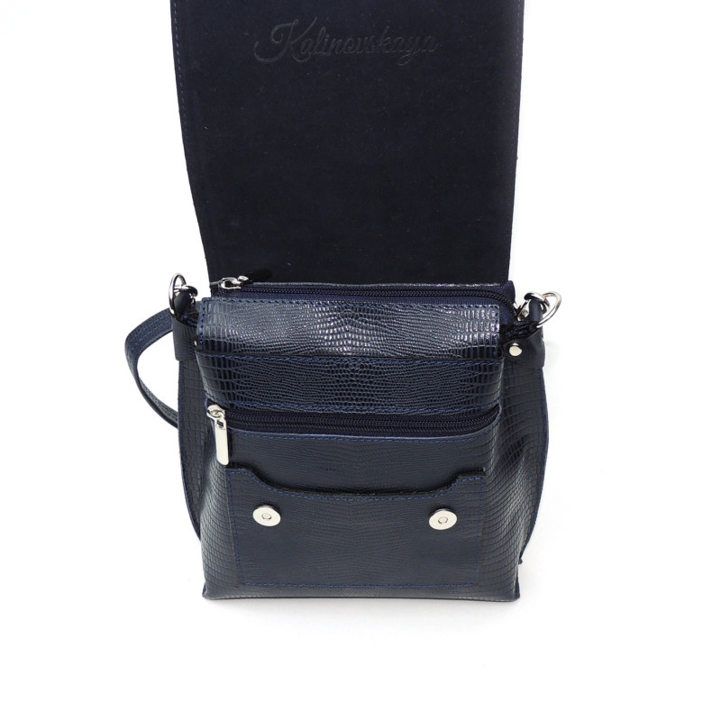 Женская кожаная сумка Natalia Kalinovskaya С86р чёрная рептилия