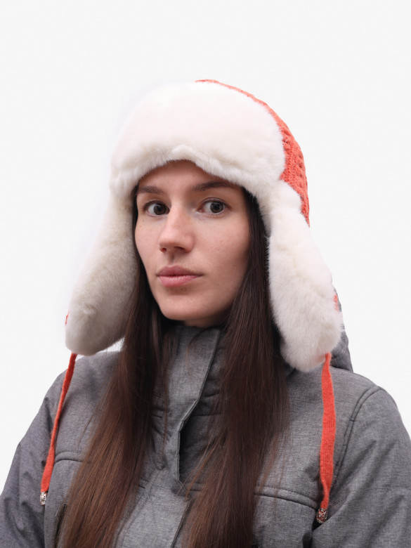 Ушанка Warm Goddess 2705 оранжевая Ушанка Warm Goddess 2705 оранжевая