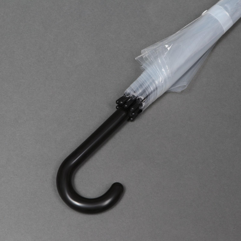 Зонт-трость прозрачный Raindrops 42800, чёрный кант, полуавтомат