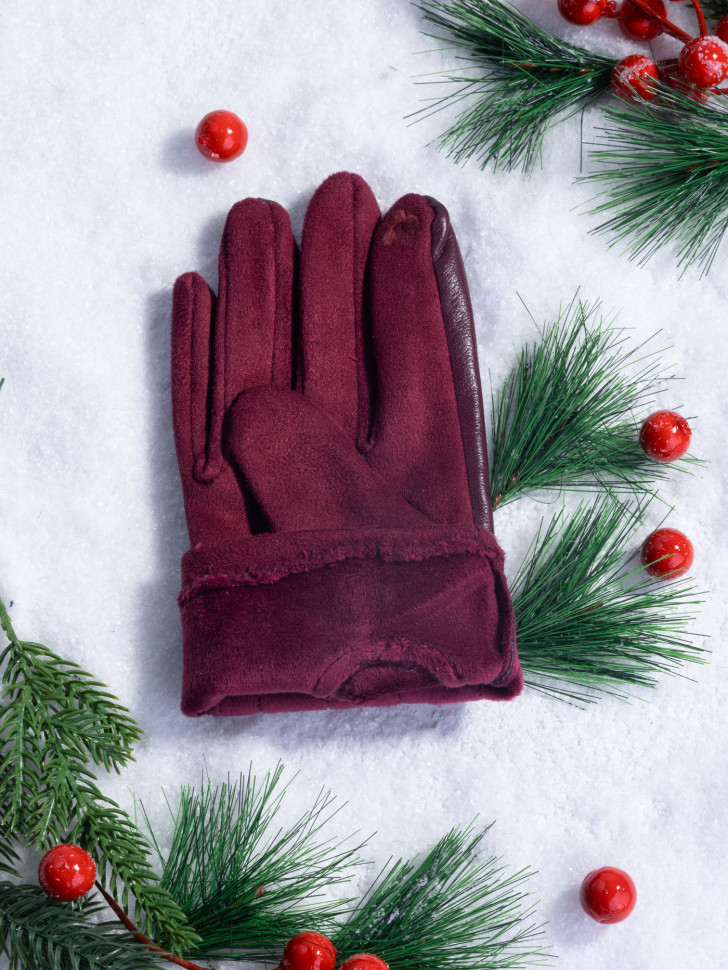 Перчатки женские HAVVS 6026 бордо Перчатки женские HAVVS 6026 бордо