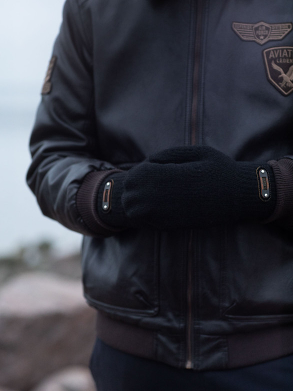 Варежки мужские Корона 8169 черные Варежки мужские Корона 8169 черные