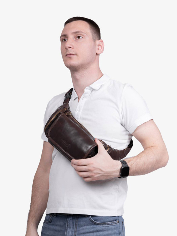 Сумка на пояс/плечо zн ALEXX ALG0116 коричневый пулап Сумка на пояс/плечо zн ALEXX ALG0116 коричневый пулап