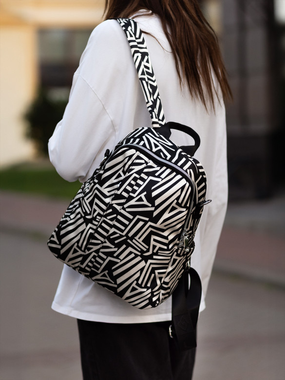 Сумка-рюкзак Jielshi 5228 бежево-чёрная