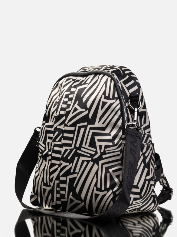 Сумка-рюкзак Jielshi 5228 бежево-чёрная