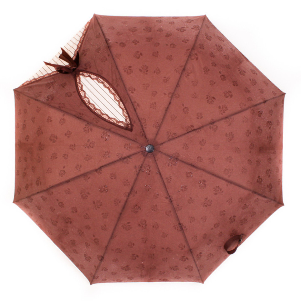 Зонт женский Flioraj, 20001 кокетка, коричневый Зонт женский Flioraj, 20001 кокетка, коричневый