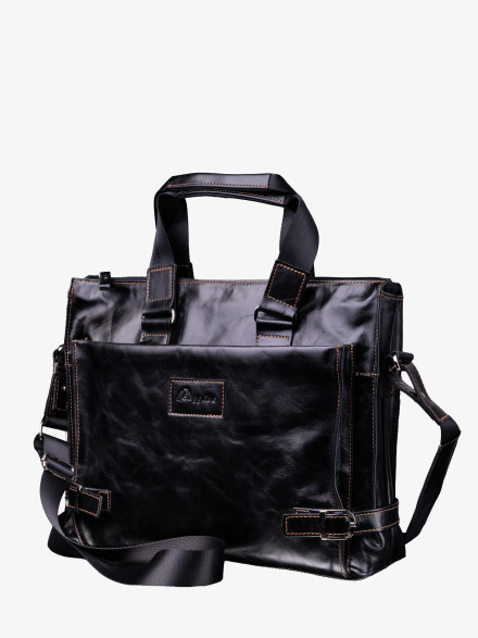 Сумка мужская Baggins 1015 черная пул ап(портфель)