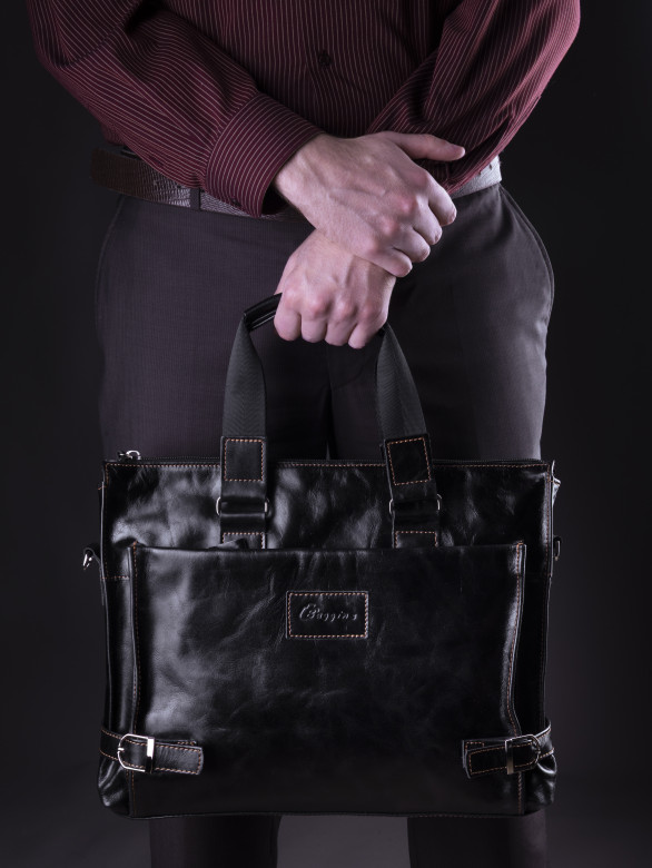 Сумка мужская Baggins 1015 черная пул ап(портфель)