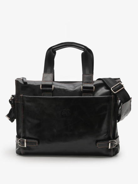 Портфель мужской кожа Maxsimo Tarnavsky 1015 чёрный пулл-ап