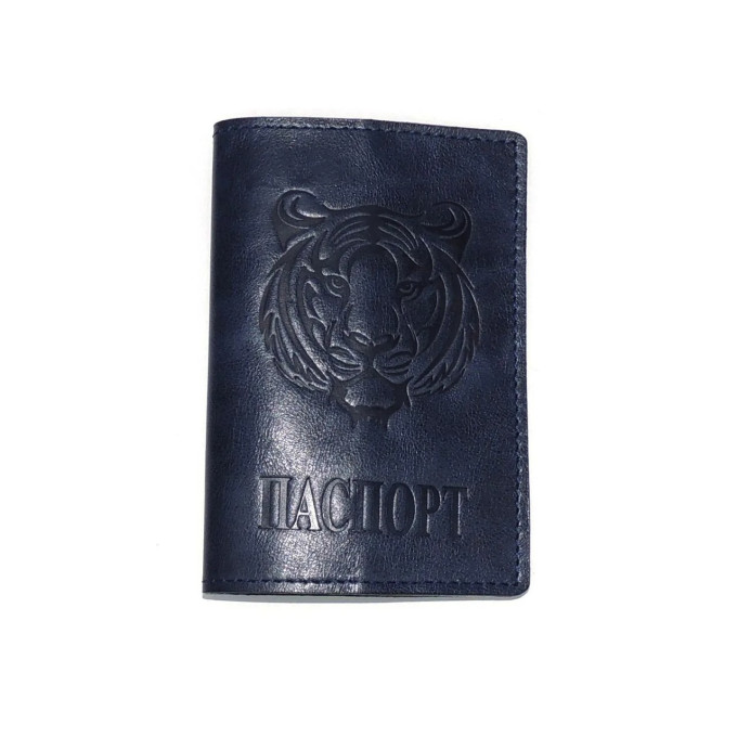 Обложка для паспорта Natalia Kalinovskaya Отг-66 тигр синяя Обложка для паспорта Natalia Kalinovskaya Отг-66 тигр синяя